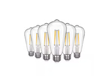 (6-Pk) Edishine Edison LED Light Bulb Dimmable 4000K Cool White ST64 60W Eqv picture