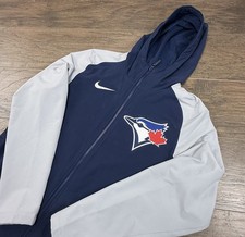 Nike Toronto Blue Jays Hoodie Jacket Mens Medium Blue/Gray Zip MLB Baseball picture