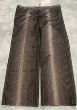 NWT Rare Vtg Gucci Black/Silver Stripe Lined Wool Blend Dress Pants Size 42 IT picture