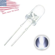 LED 5mm T1-3/4 Cool White Ultra Bright Water Clear - 10x 25x 50x Packages US picture