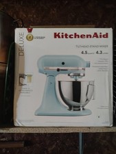 KitchenAid Deluxe Tilt-Head Stand Mixer 4.5 Quart 10 Speeds Blue Stainless Steel picture