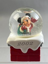 Vintage 2002 Disney Mickey Mouse Miniature Snow Globe Christmas picture