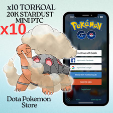 Pokemon 10x Non Shiny Regional Torkoal Go 20k Stardust Mini PTC Read Description picture