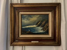 VAL MCGANN MT DESERT ISLAND MAINE ORIGINAL VINTAGE OIL LANDSCAPE PAINTING FRAMED picture