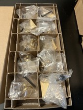 NEW OLD STOCK VINTAGE H.B. Ives Solid Brass Cabinet Drawer  Knobs 10 Pieces 1 “ picture