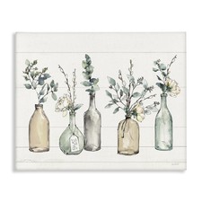 Stupell Industries Bottles Plants Farm Wood Textured, Design Anne Tavoletti Wall picture