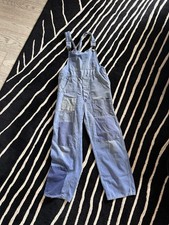 Rare VTG 1950s USA workwear HBT overalls with repairs picture