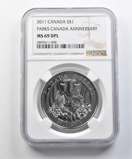2011 Canada Silver Dollar Parks Canada Anniversary MS69 DPL NGC *4387 picture
