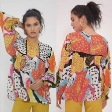 *Preloved* Bl-nk for Anthropologie Miranda Peasant Blouse | L | MSRP $128 picture