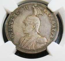 German East Africa: German Colony. Wilhelm II 1/2 Rupie 1891 MS64 NGC. picture