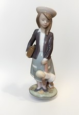 Lladro Autumn School Girl Figurine, 4 Seasons Retired Spanish Porcelain W/Box picture