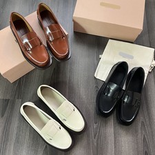 Hereu Women's Leather Loafers, Hollowed Out Woven Shoes Flat shoes Luxury lady picture