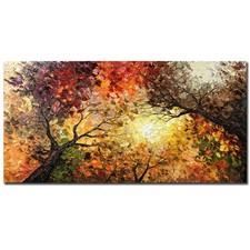 Tiancheng Art,30x60 Inch Modern Hand-Painted Tree Art Oil Painting Acrylic Ab... picture