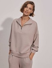 Varley Hawley Half Zip Sweat $148 MSRP (COLOR TAUPE MARL) picture
