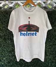 Fruit of the Loom Vintage 1990s Helmet Band Graphic Tee White Men's L picture