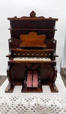 Vtg OOAK Handmade Dark Wood Dollhouse Organ picture