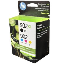 NEW SEALED Genuine HP 902XL Black and Color 4PK Ink Cartridges picture