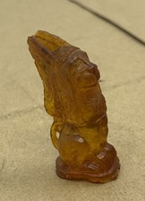 Vintage Amber Winged Lion Griffin Figurine Mythical Guardian Statue picture