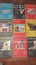 Ellery Queen's Mystery Magazine Lot 9 Issues 1940s Pulp Crime picture