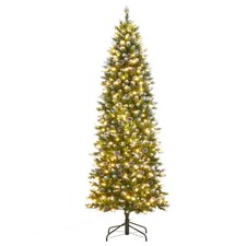 12/9/6 FT Pre-Lit Realistic Artificial Pencil Holiday Christmas Tree and Stand picture