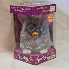 Vintage 1998 Tiger Electronics Furby Model 70-800 Gray with Pink Ears New In Box picture