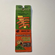 Wright Delape Bowler Drome Pleasant Ridge Vintage Matchbook Cover 5MB126-1 picture