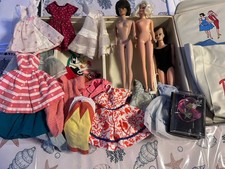 Vintage 1960s Barbie Doll Case With Dolls & Clothes As Is picture