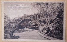 Plauen i. V. - View to the Friedrich August Bridge - used 1926, Stamp Hof-Saa picture
