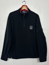Vintage Polo Ralph Lauren Alpine Ski Crest Black Red Fleece 1/4 Zip Pullover M picture