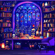 Blacklight UV Reactive Tapestry Trippy Neon Wall Hanging Glow in Dark Art Decors picture