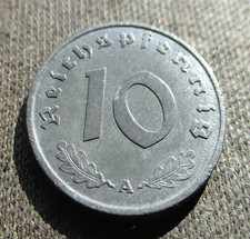 OLD COIN OF THIRD REICH GERMANY 10 REICHSPFENNIG 1943 A BERLIN WORLD WAR II  picture