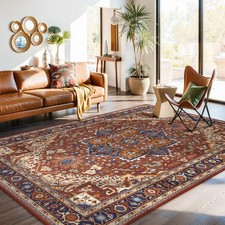 Moynesa Ultra-Thin Washable 8x10 Area Rugs for Living Room, Boho Oriental Rug... picture