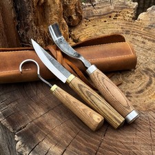 3-Piece Spoon Carving Tool Set for Beginners -Hook Sloyd Knife, 0.8'' Bent Gouge picture
