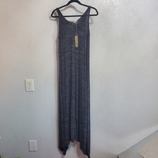 Mod O Doc Maxi Dress Women S Black Heather Space Dye Sleeveless Asymmetric Hem picture