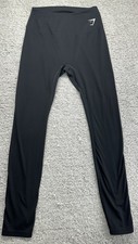 GYMSHARK Women's  Black Legging Size Medium Mid Rise Training Tight 7/8 picture