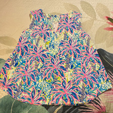 Lulu-B Women’s Multicolor Floral V-Neck Sleeveless Tank Top XL Regular picture