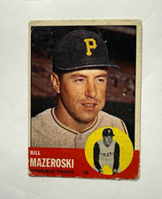 Topps 1963 Baseball Bill Mazeroski #323 Pittsburgh Pirates HOF Vintage VG picture