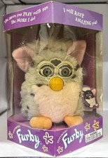 Tiger Electronics 1998 Vintage Furby Grey Pink Leopard Spots 70-800 Box &Tag picture