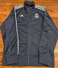 Adidas Real Madrid 2011/2012 Track Jacket Soccer Football Grey Mens Small Rare picture