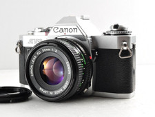 CANON AV-1 av-1 silver with/NFD 50mm 1:2 Lens 35mm SLR CAMERA Near Mint tested picture