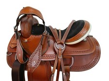 ARABIAN HORSE WESTERN SADDLE TRAIL PLEASURE LEATHER TACK SET 15 16 17 18 picture