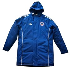Adidas Chile National Team Soccer Long Jacket Blue Hooded with Crest Size Large picture