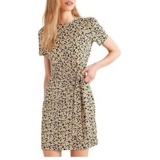 Boden Knot Front Jersey floral stretchy dress cottage core sz 14R picture