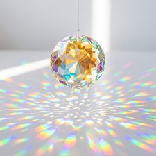 75mm Aurora Crystal Prism Suncatcher Rainbow Maker Window Hanging Boho Decor picture