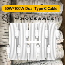 60W/100W USB-C Cable Fast Charger Lot PD Nylon Cord For iPhone 15 16e 17e 18 Duo picture