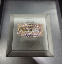 4.5 t.c.w. MEN'S 14k Yellow GOLD WEDDING RING BAND with EMERALD SHAPED DIAMONDS picture