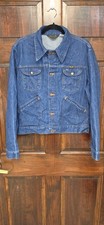 Vtg 70s Wrangler 126MJ Denim Trucker Jacket Size 42 No Fault Broken Twill USA picture