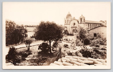 RPPC Carmel CA Mission San Carlos Borromeo de Rio Carmelo Postcard 1940's picture