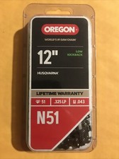 Oregon N51 12” Chain Saw Blade .325 LP (U .043) 51 (Husqvarna) picture