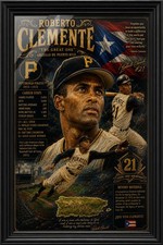 8x10 WallArt MLB Roberto Clemente Pittsburgh Pirates Print Glass Frame  picture